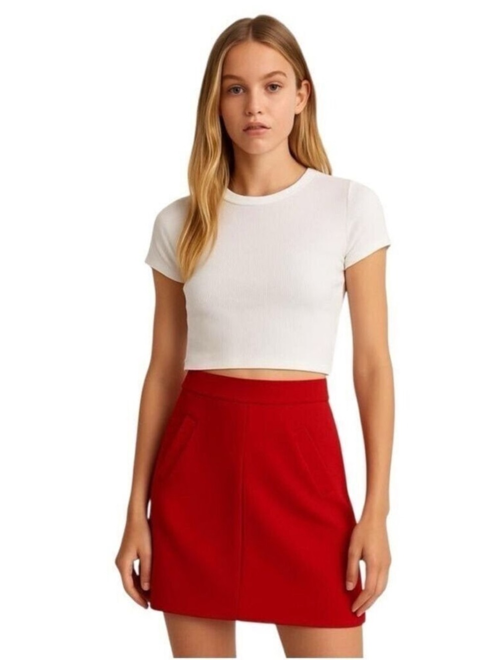Mario Serrani Women’s Red Pencil Skirt Size 2 True Red, Stretchy